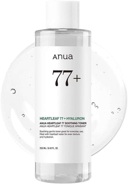 Anua Heartleaf 77% Soothing Toner I pH 5.5 Trouble Care, Calming Skin, Refreshing, Hydrating, Purifying, Cruelty Free, Vegan,(250ml / 8.45 fl.oz.)