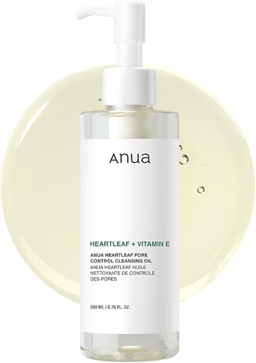 ANUA Heartleaf Pore Control Cleansing Oil Korean Facial Cleanser, Daily Makeup Blackheads Removal 6.76 fl oz(200ml)