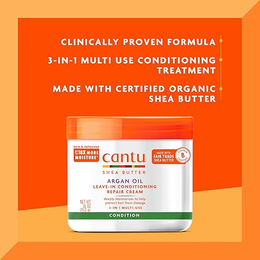 Cantu Argan Oil Leave in Conditioning Repair Cream, 16 Ounce