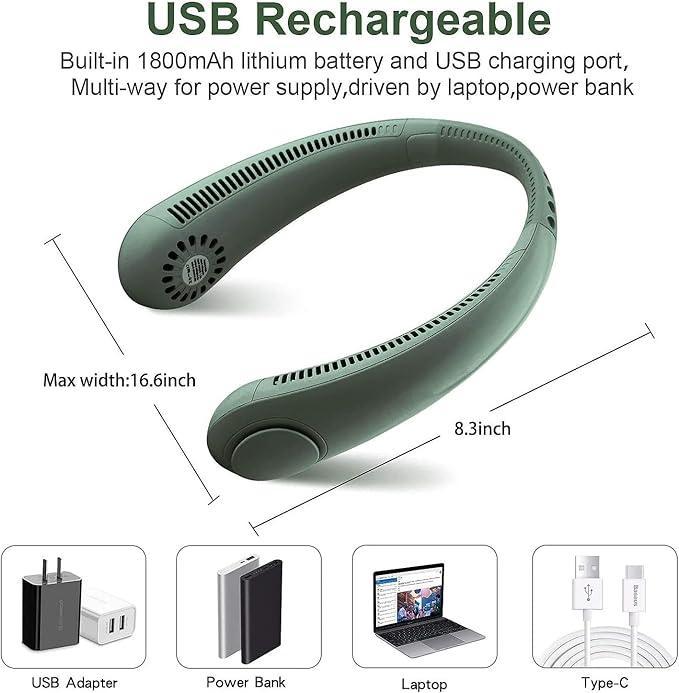 Rechargeable Arctic Air 3-Speed Neck Fan